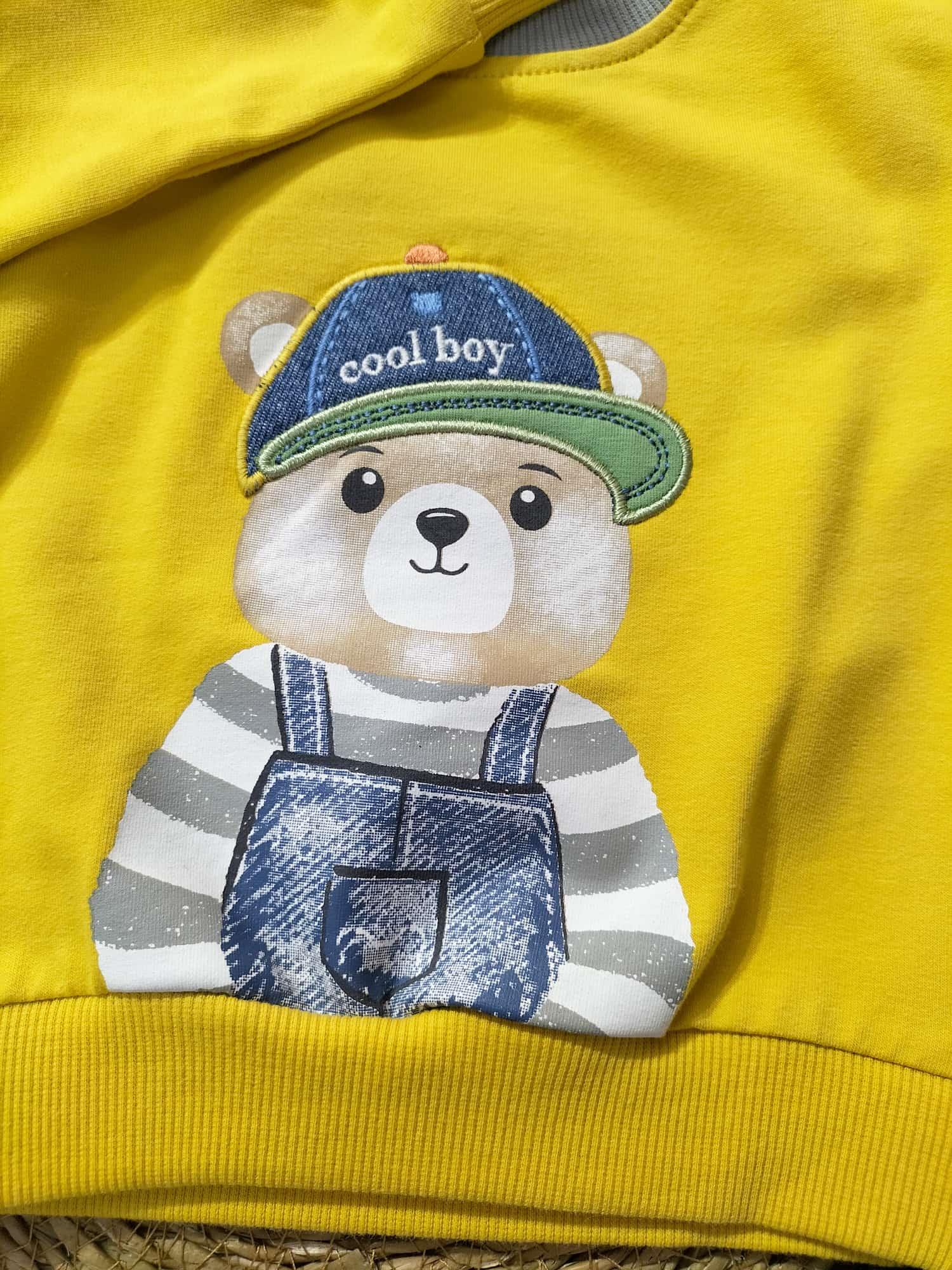  BEBEK SARI GRİ COOL BOYSWEATSHİRTLÜ 2'Lİ BEBEK
