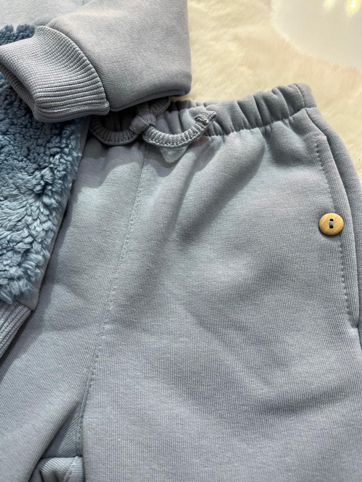  CARAMELL W PELUŞ DETAYLI ŞARDONLU ERKEK BEBEK İKİLİ TAKIM