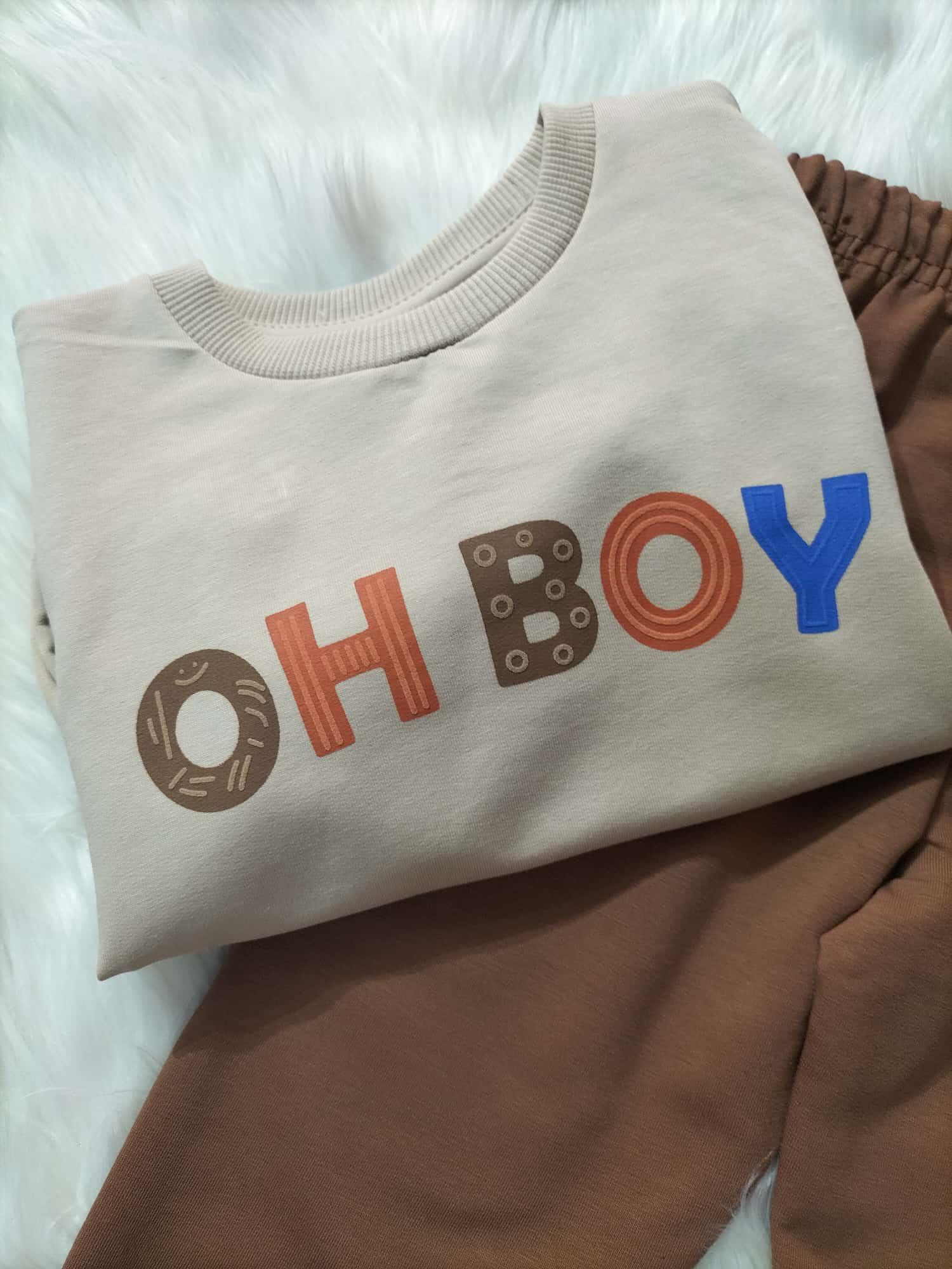  ÇOCUK OH BOY KREM KİREMİT 2'Lİ BEBEK TAKIM