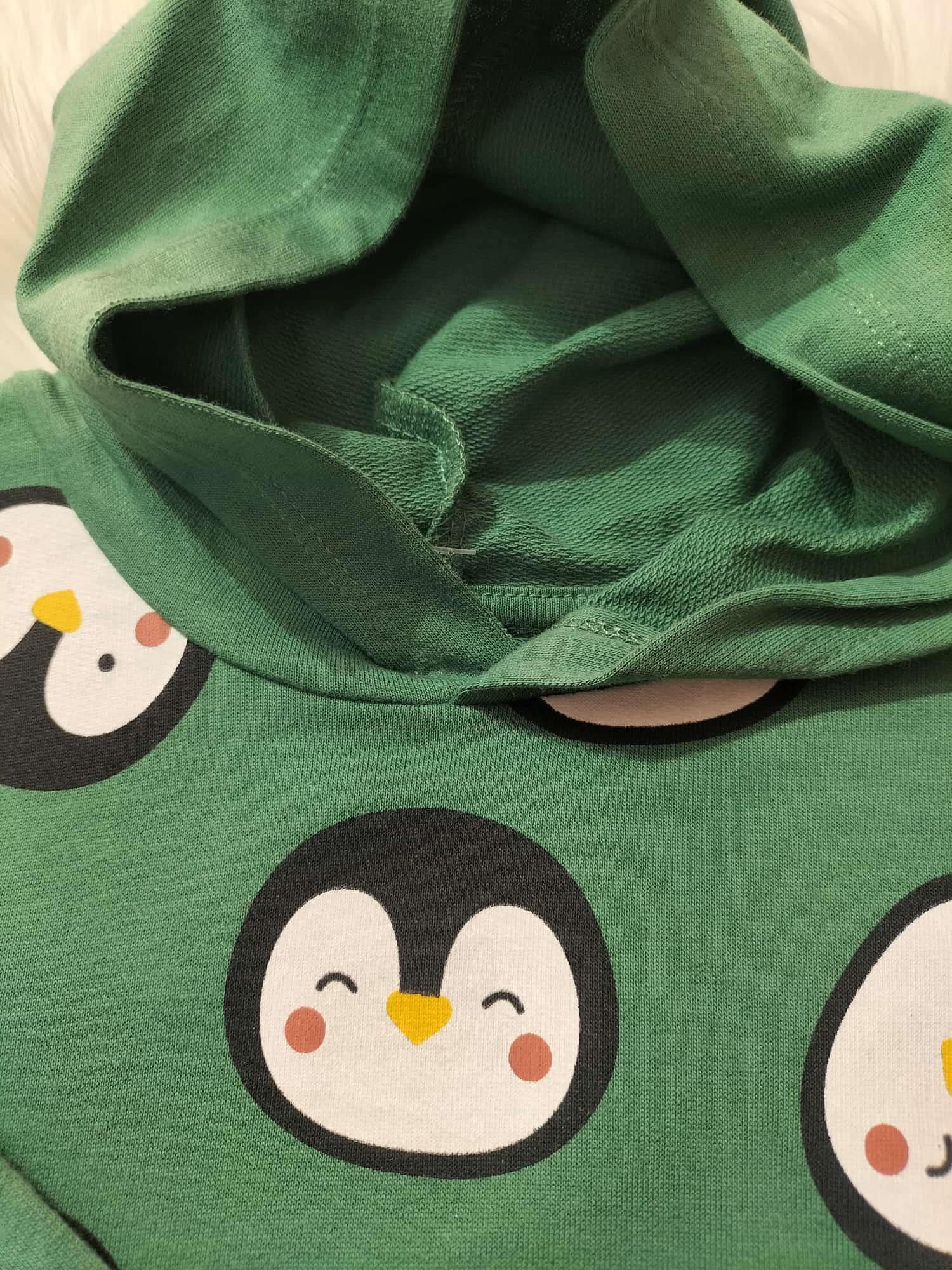  ÇOCUK PENGUEN DESENLİ KAPÜŞONLU 2 İPLİK SWEATSHİRT
