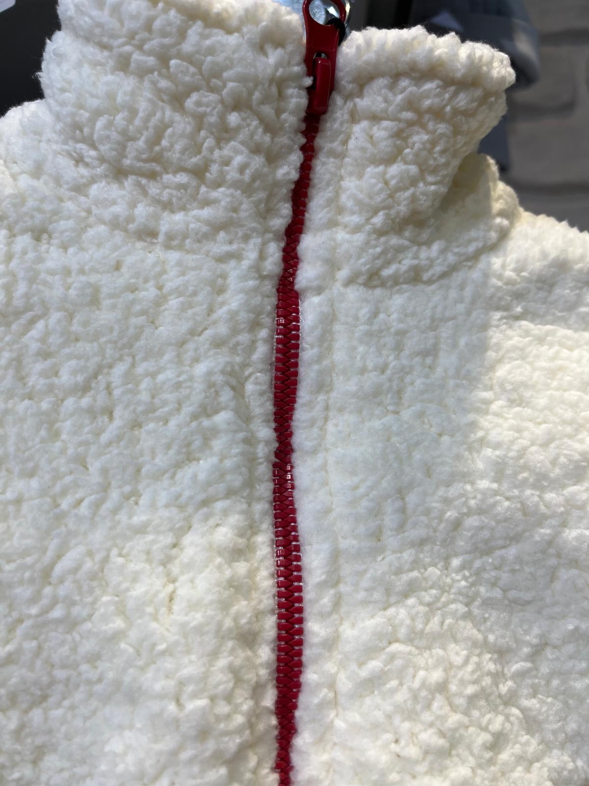  KIZ ÇOCUK KREM PELUŞ FERMUARLI CEKET