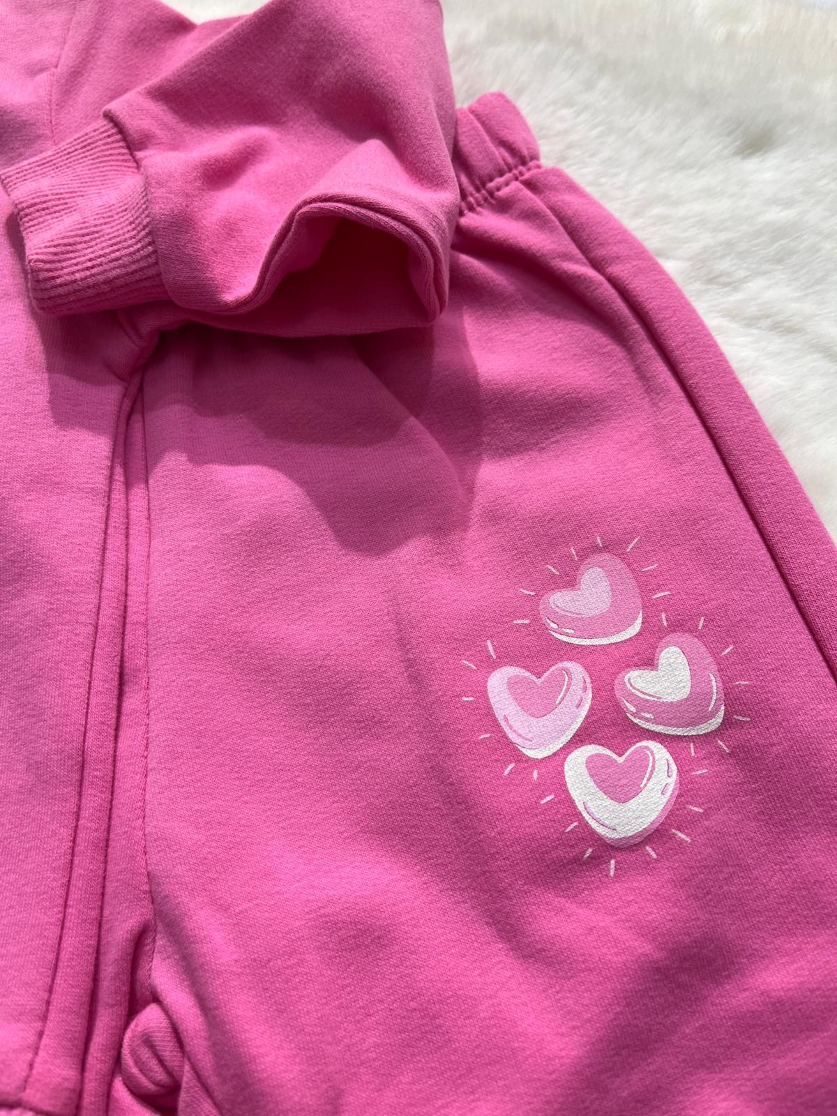  pembe desenli ikili kız bebek takım