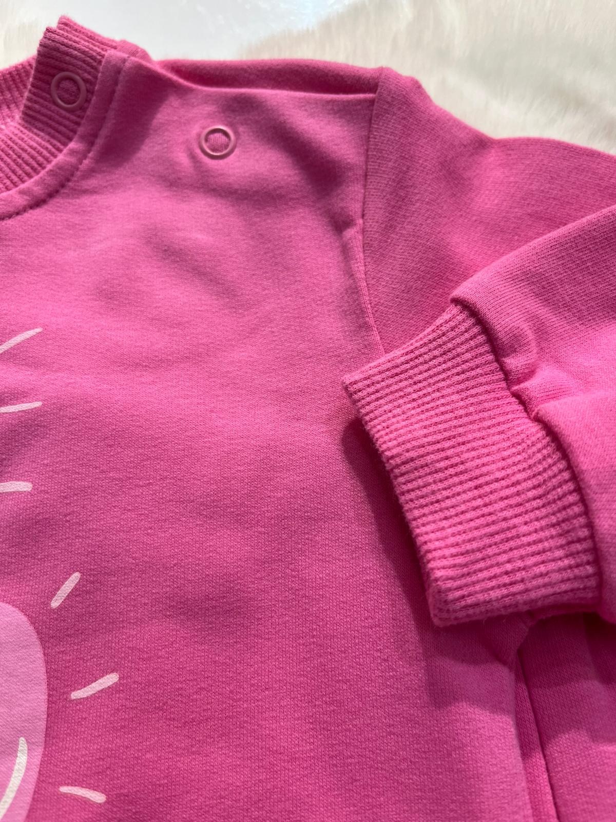  pembe desenli ikili kız bebek takım