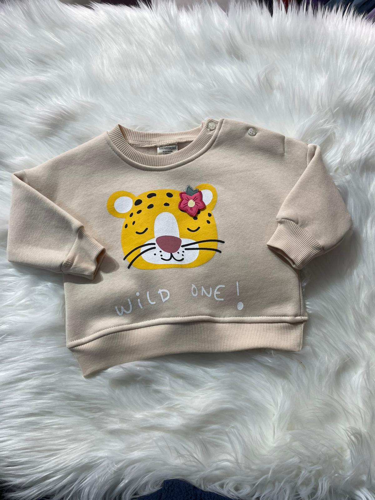 BEBEK KREM ŞARDONLU SWEATSHİRT