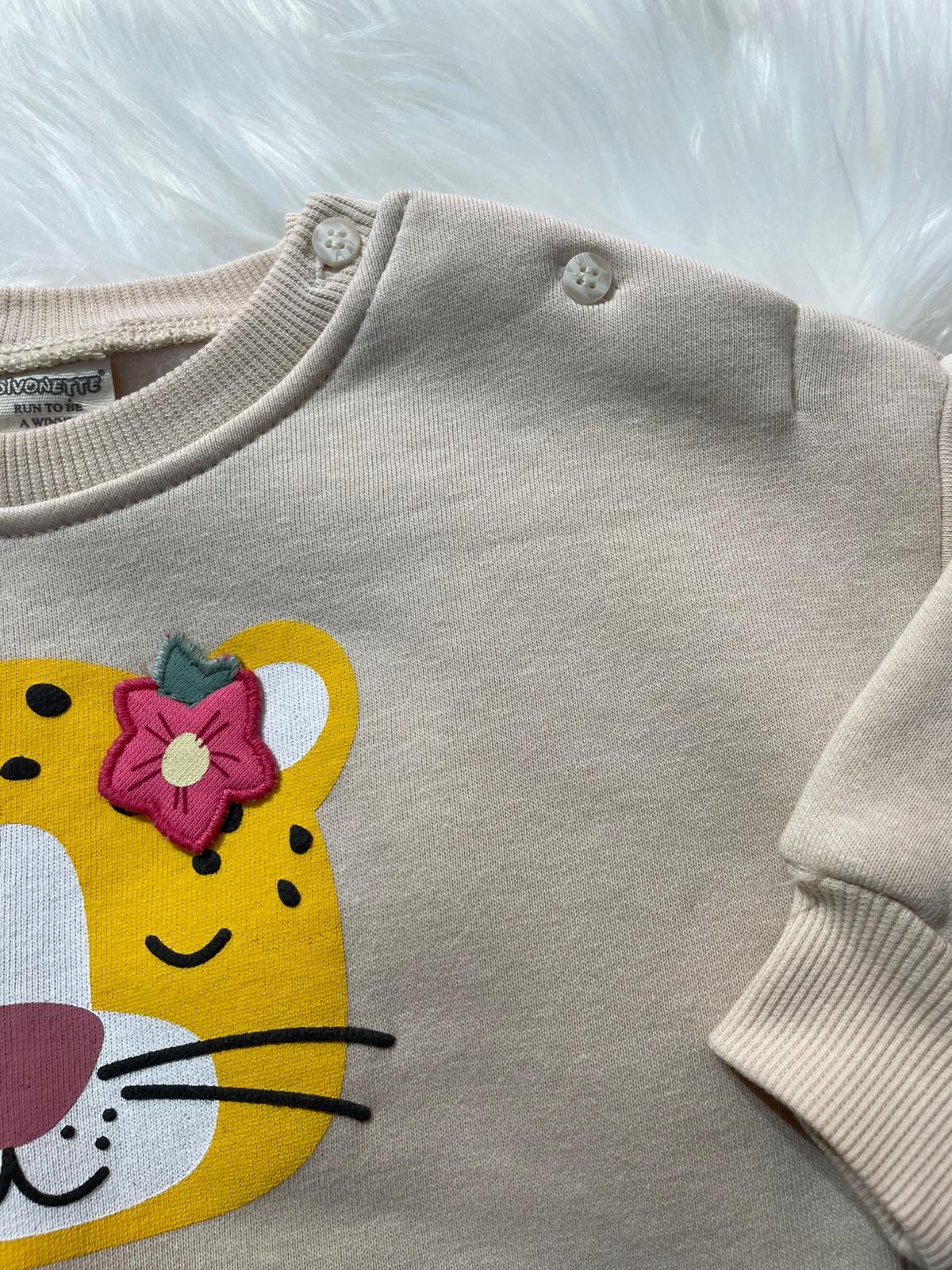BEBEK KREM ŞARDONLU SWEATSHİRT