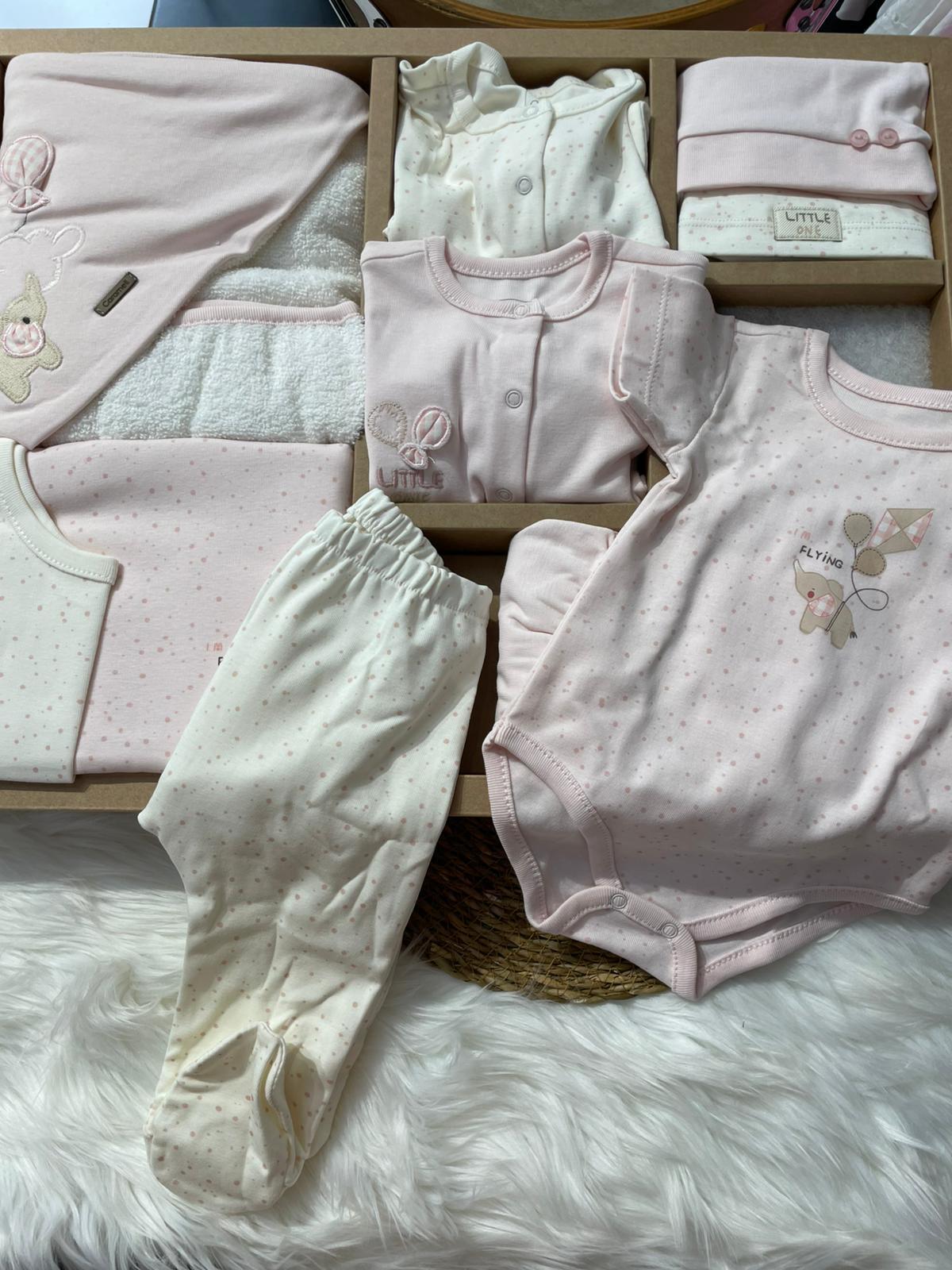 BEBEK PEMBE HAVLU KESELİ FİL DETAYLI 14'LÜ HASTANE ÇIKIŞI