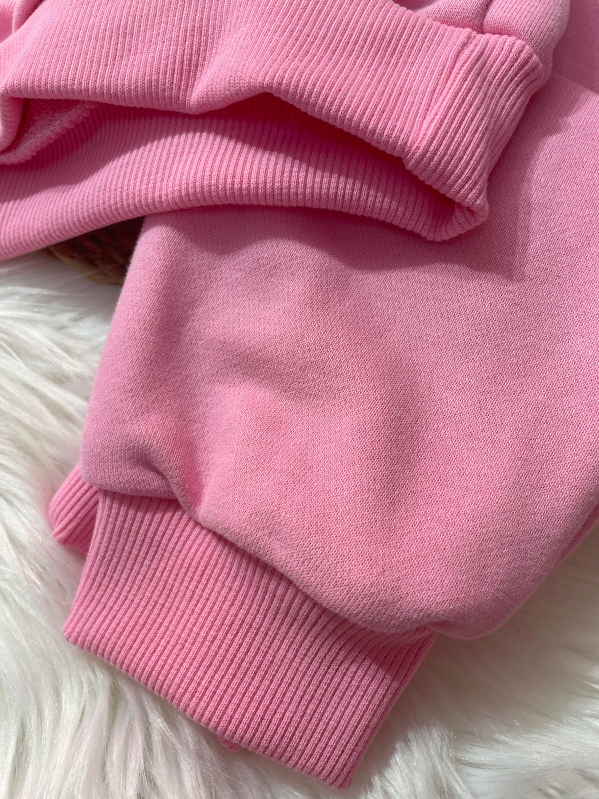 ÇOCUK PEMBE BASKILI ALT ÜST TAKIM