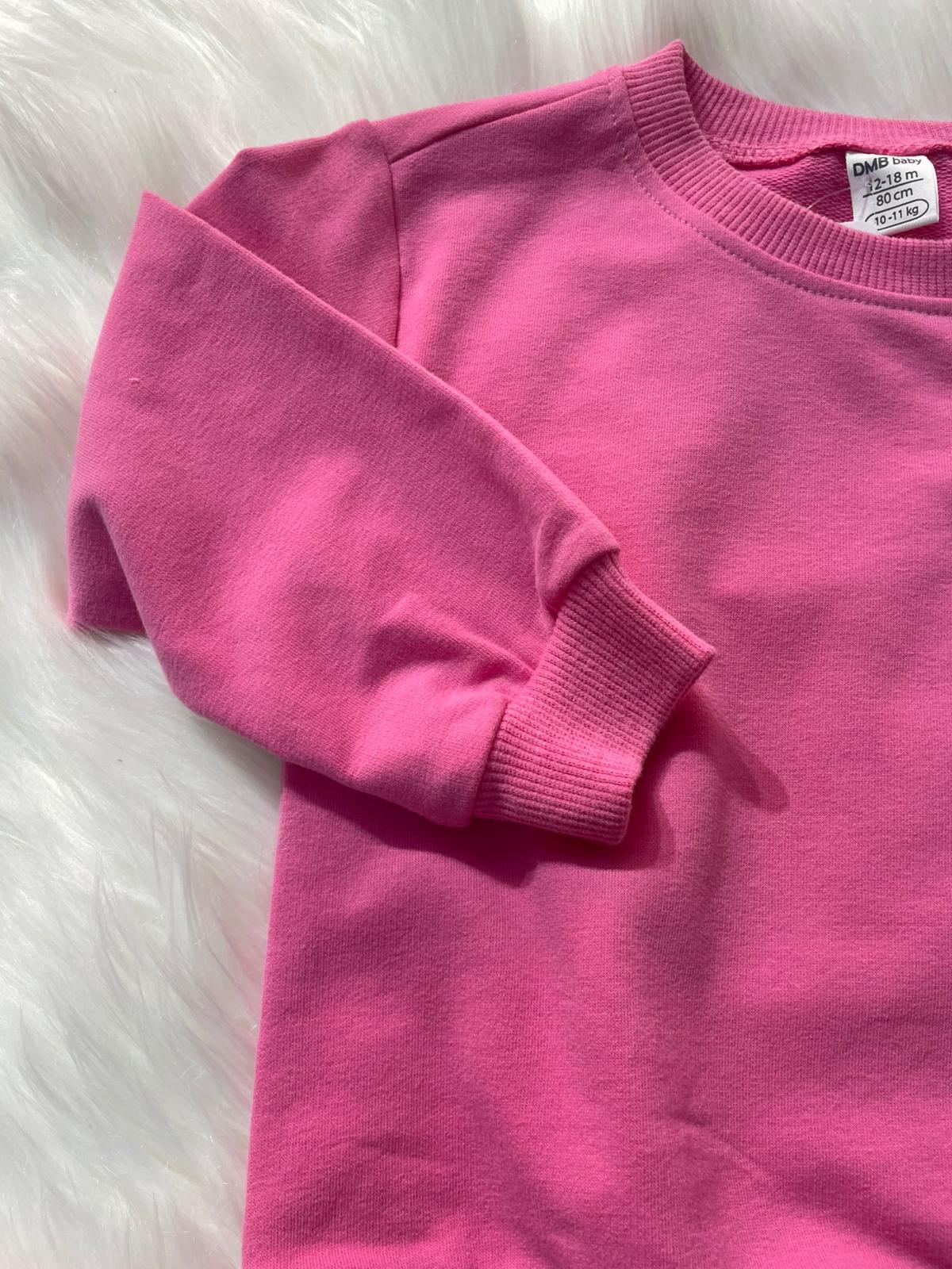KIZ BEBEK KİRAZ DESENLİ PEMBE ALT ÜST TAKIM 