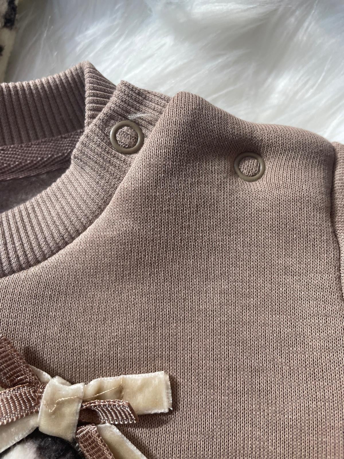 LEOPAR CEKETLİ İÇ KISMI ŞARDONLU BEBEK TAKIM