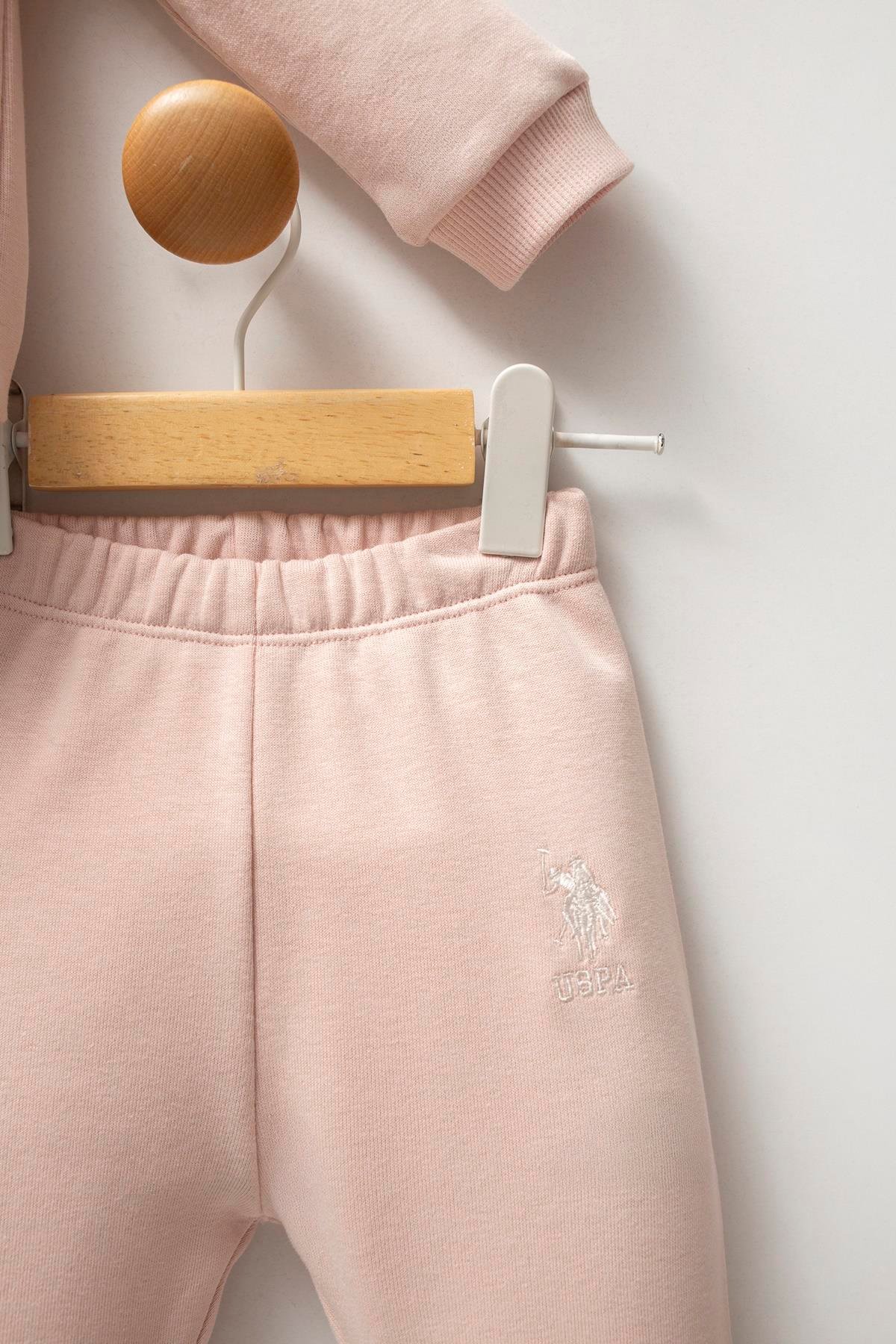 U.S POLO KIZ BEBEK ÇOCUK İKİLİ PEMBE PENYE TAKIM