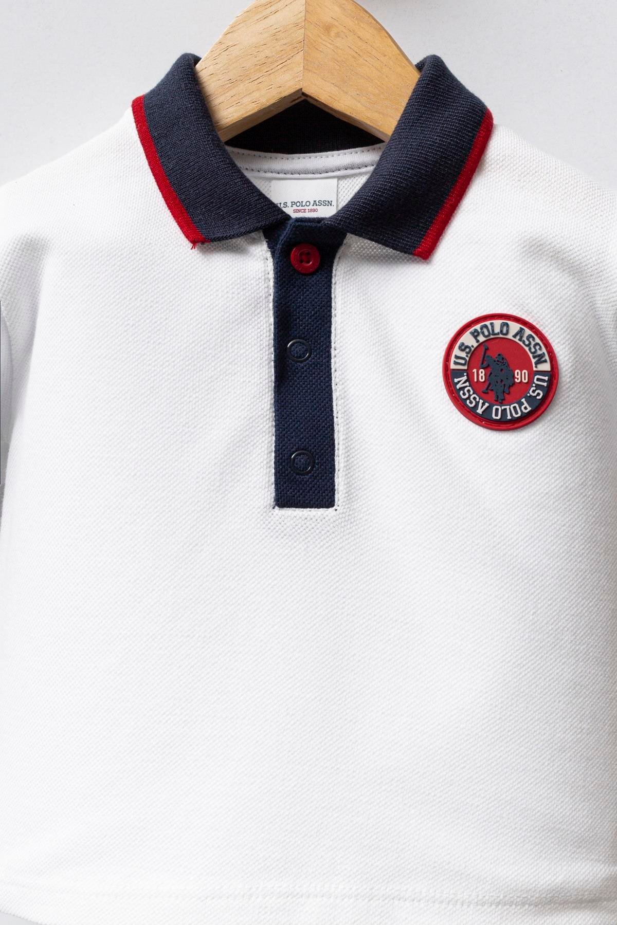 U.S. POLO ERKEK BEBEK ÇOCUK YAKALI BEYAZ İKİLİ TAKIM