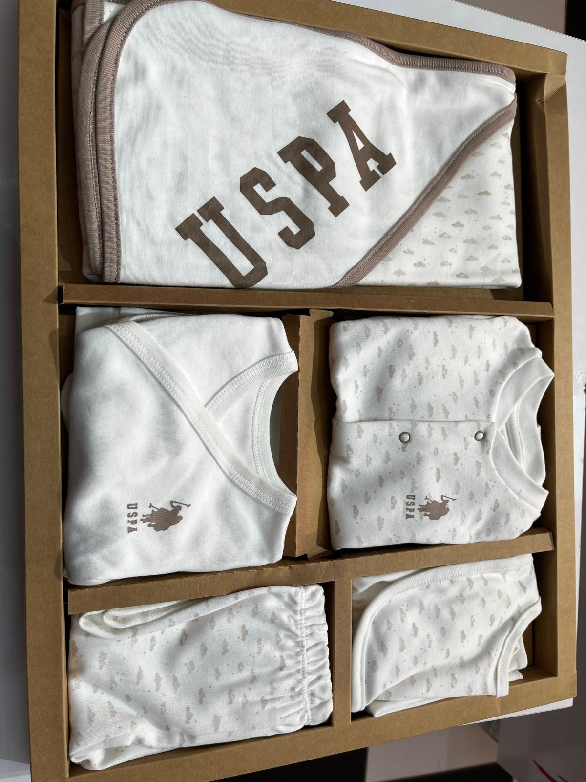 u.s.polo unisex bulut desenli bej penye onlu hastane çıkışı