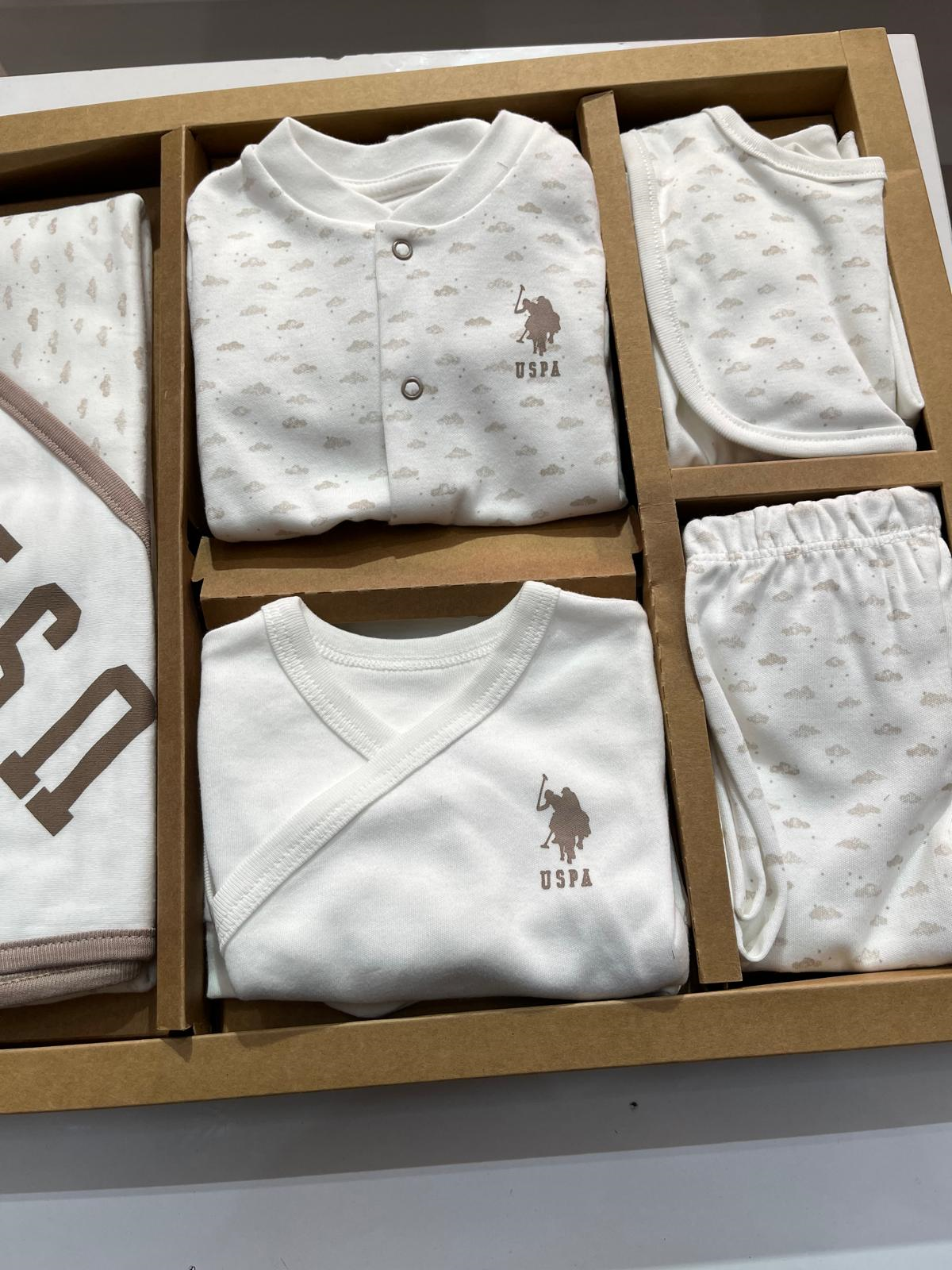 u.s.polo unisex bulut desenli bej penye onlu hastane çıkışı