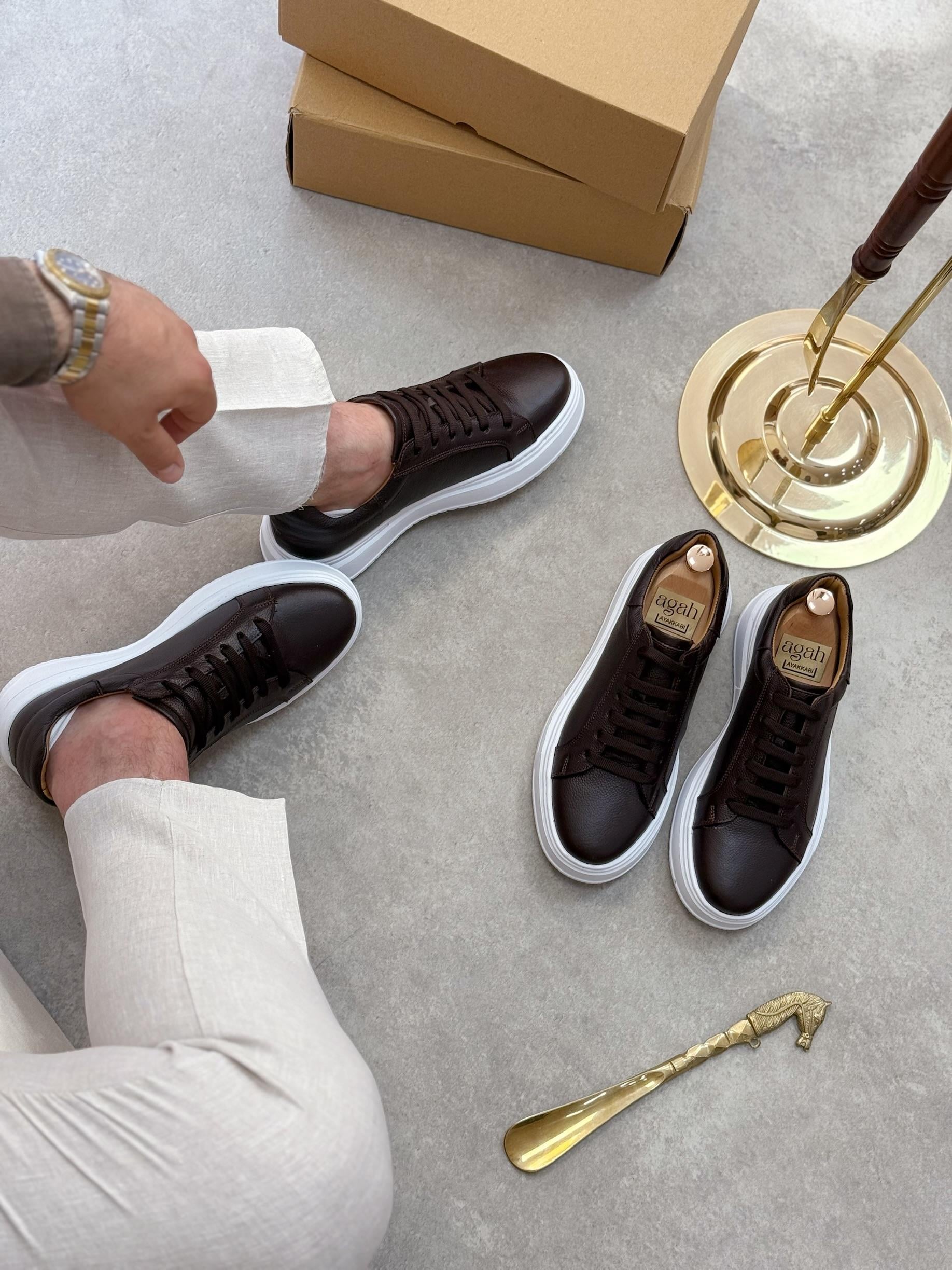 AGAH MODEL LOST ACI KAHVE SNEAKERS