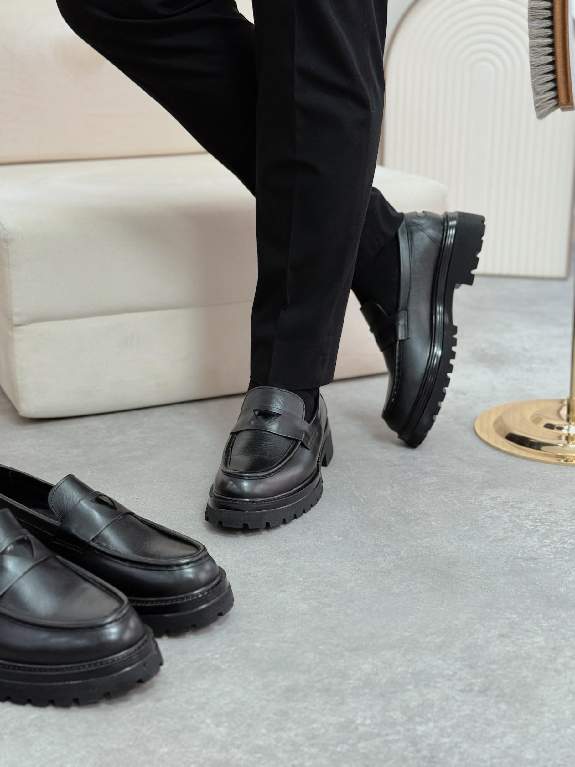 AGAH MODEL MİKEL SiYAH  İÇİ DIŞI HAKİKİ DERİ KLASİK AYAKKABI