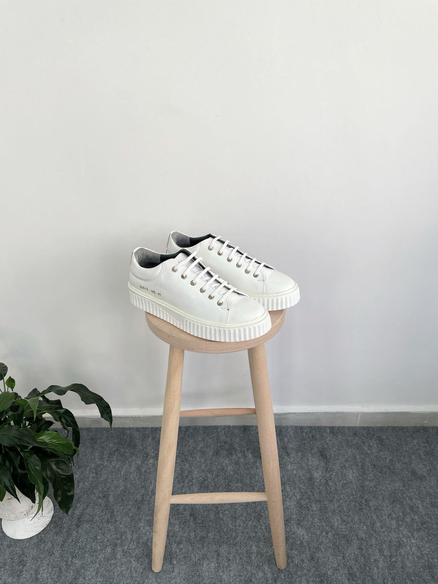 Erkek Deri Sneaker Ayakkabı Beyaz