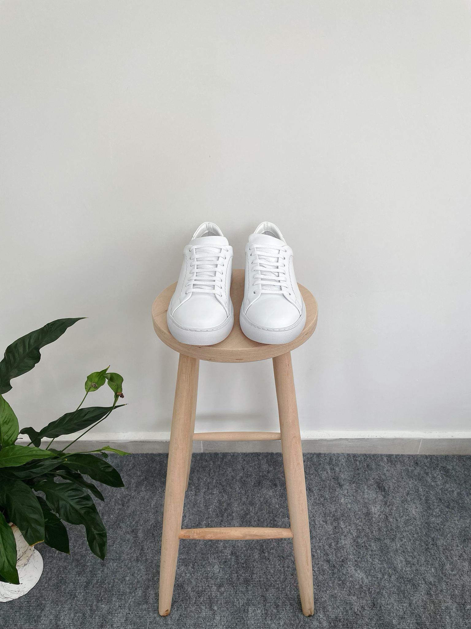Erkek Deri Sneaker Ayakkabı Beyaz