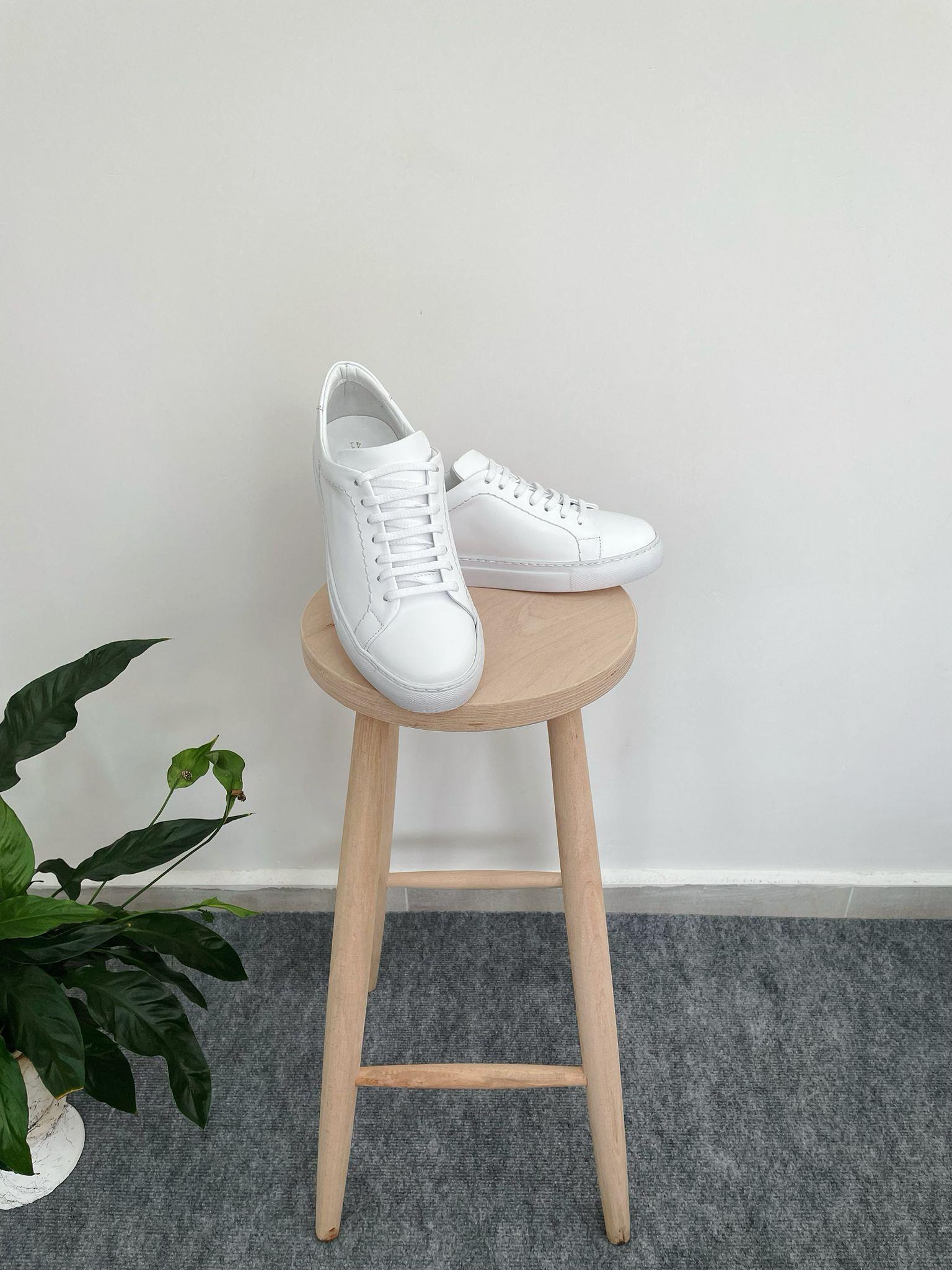 Erkek Deri Sneaker Ayakkabı Beyaz