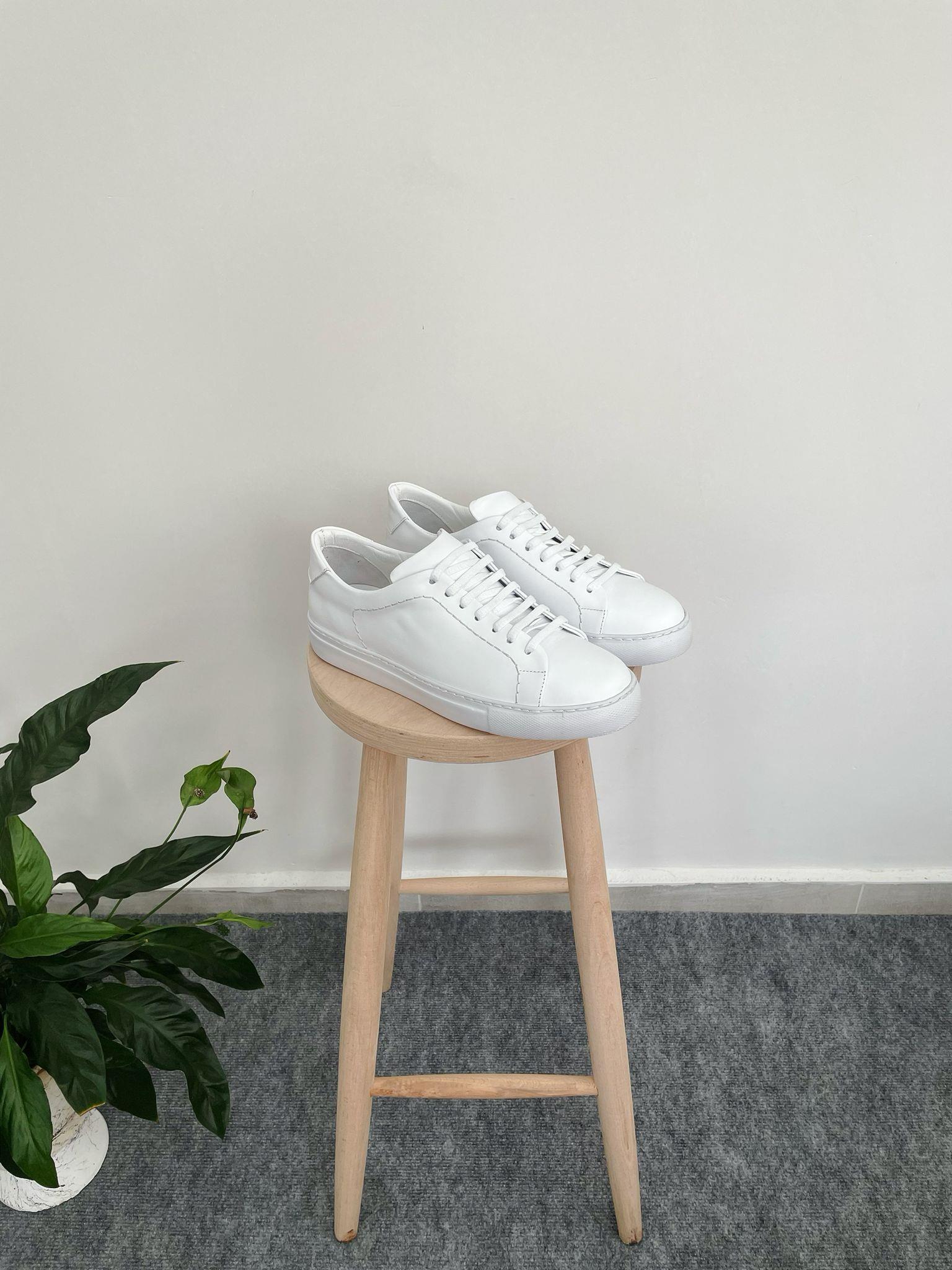 Erkek Deri Sneaker Ayakkabı Beyaz