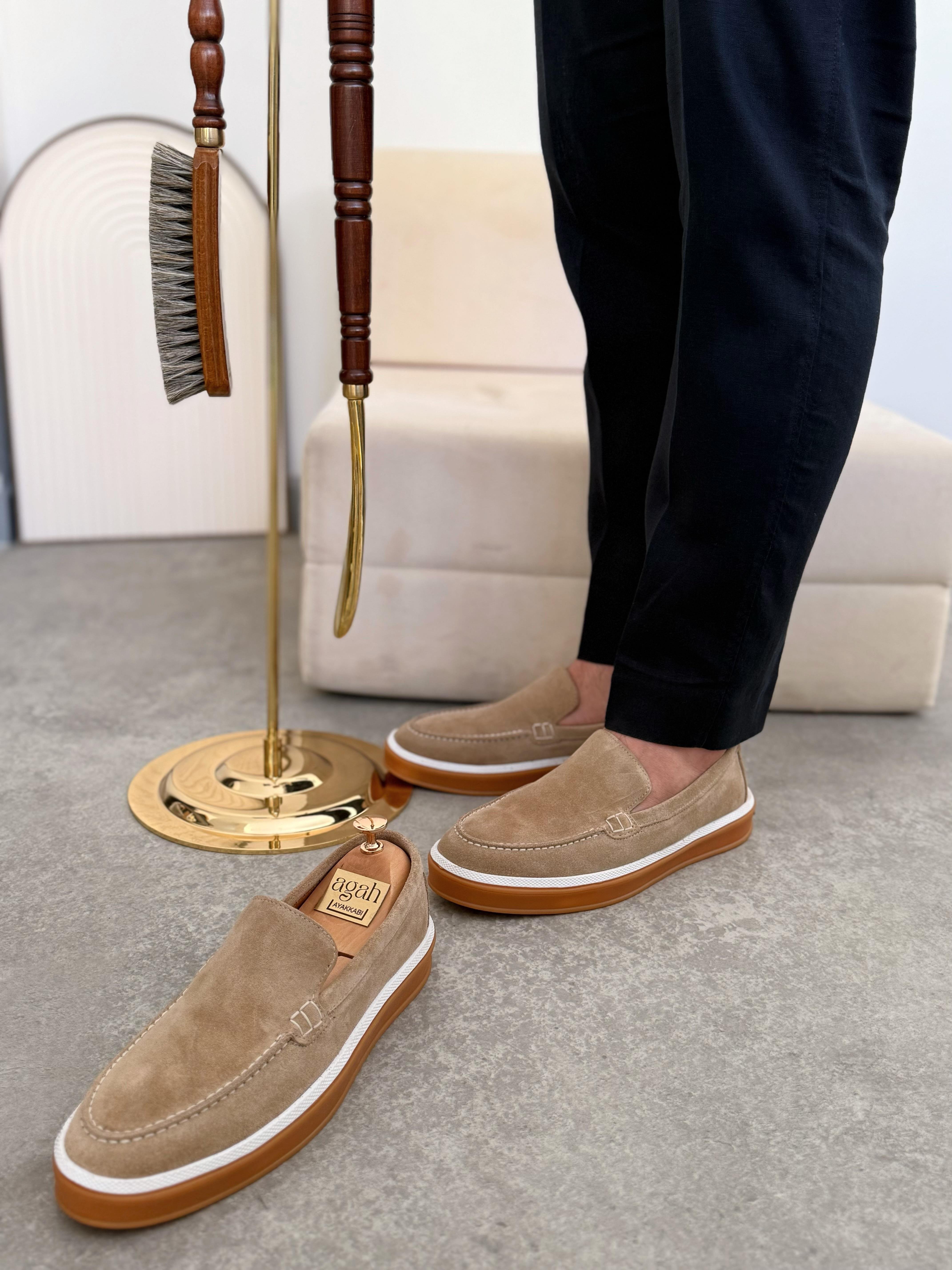Feliks Içi Dışı Hakiki Deri Bej Erkek Loafer Ayakkabı