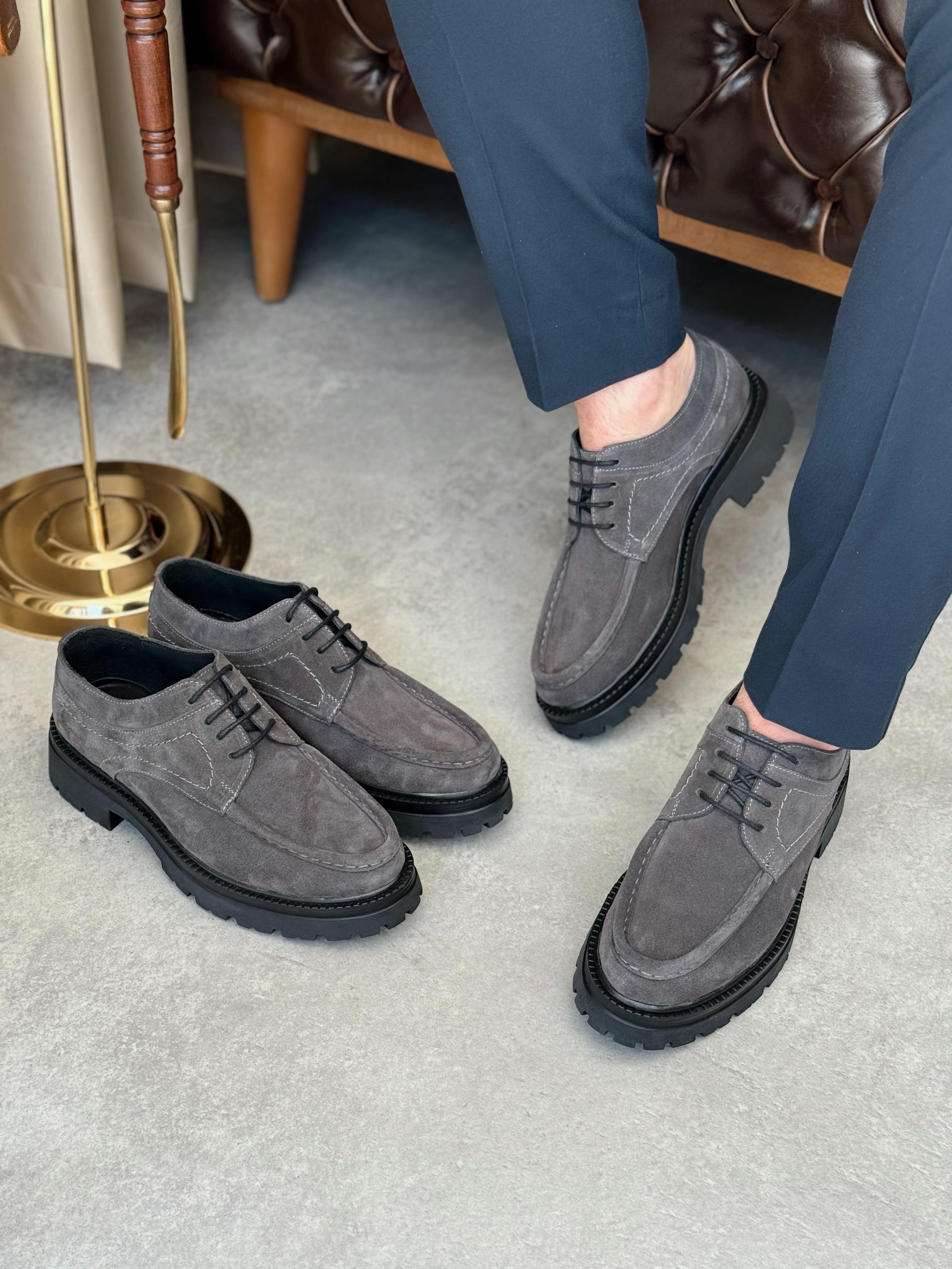 HAKİKİ DERİ İÇİ DIŞI AGAH MODEL MAX GRİ CASUAL  AYAKKABI