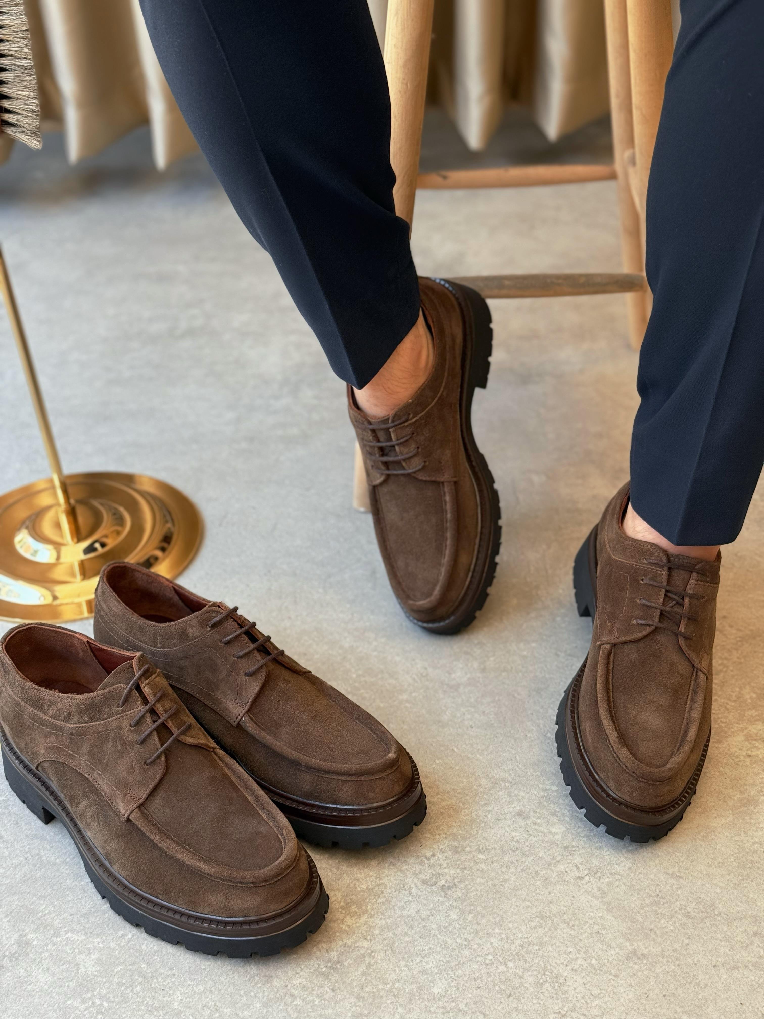 HAKİKİ DERİ İÇİ DIŞI AGAH MODEL MAX HAKİ CASUAL  AYAKKABI