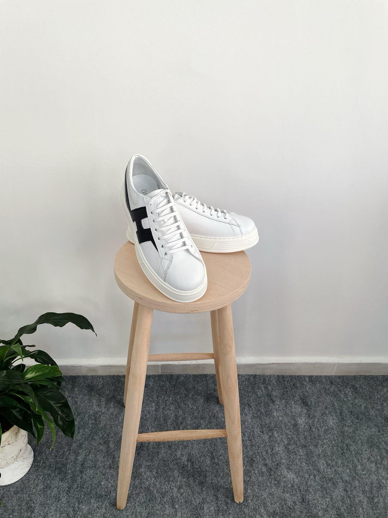 HAKİKİ DERİ YÜKSEK TABAN SNEAKER BEYAZ