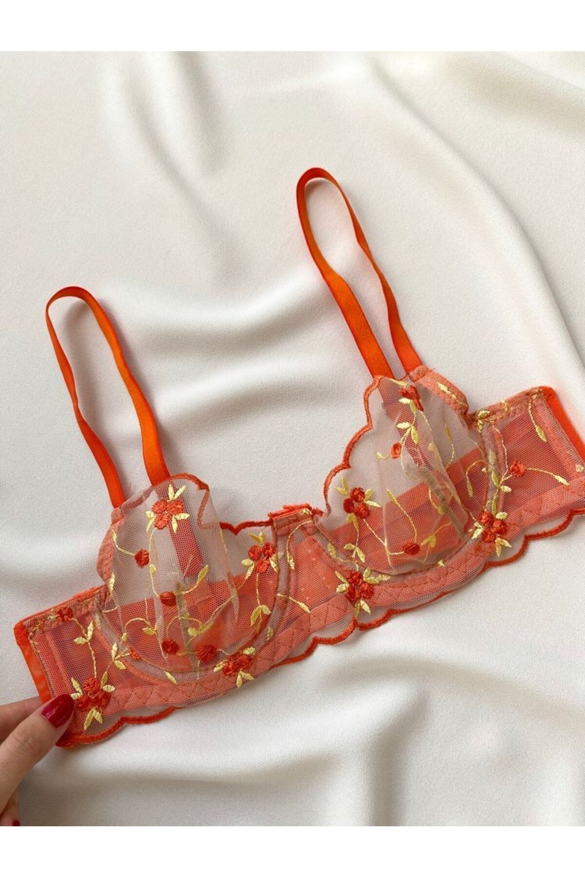 Flora Portakal Kadın Bralet Takım