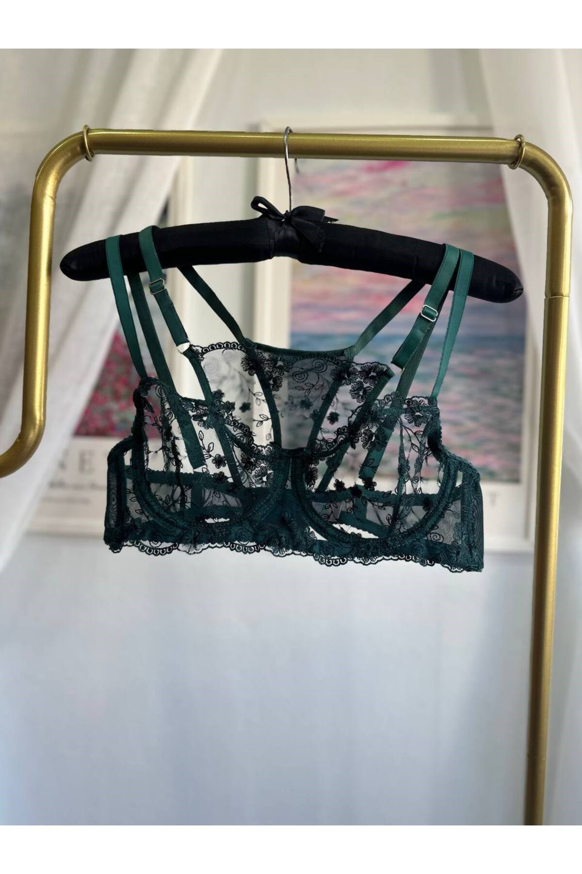 Galadriel Yeşil Kadın Bralet Tanga Takım