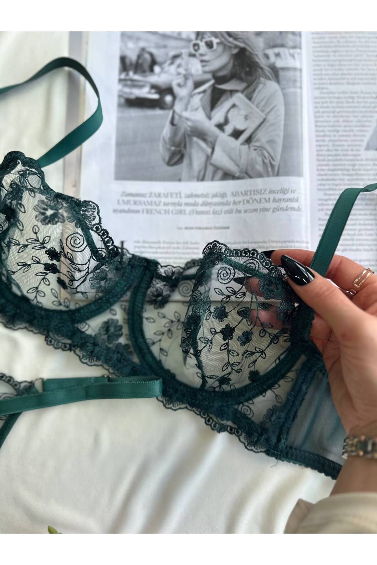 Galadriel Yeşil Kadın Bralet Tanga Takım