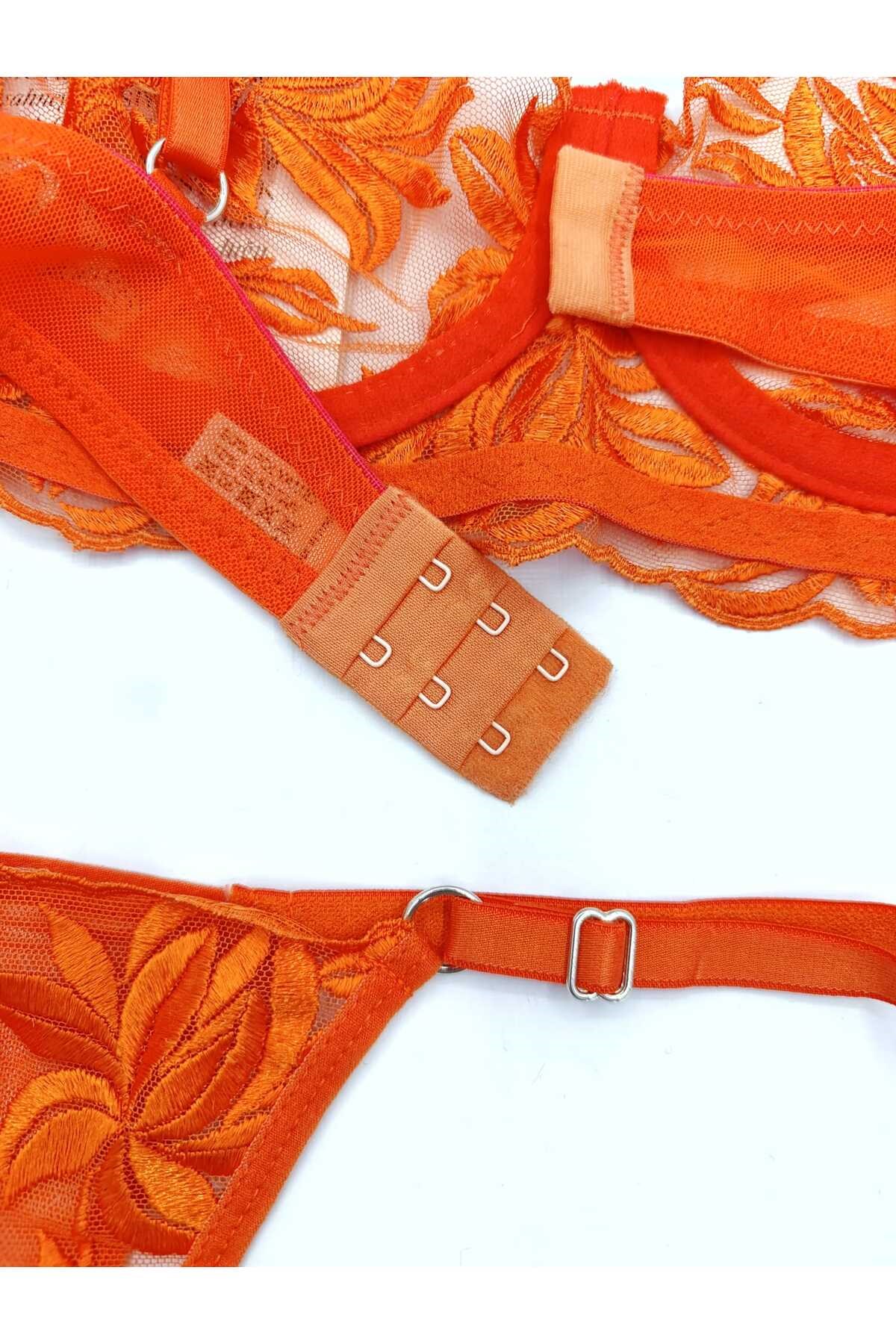 Mona Turuncu Kadın Bralet İç Çamaşır Takım