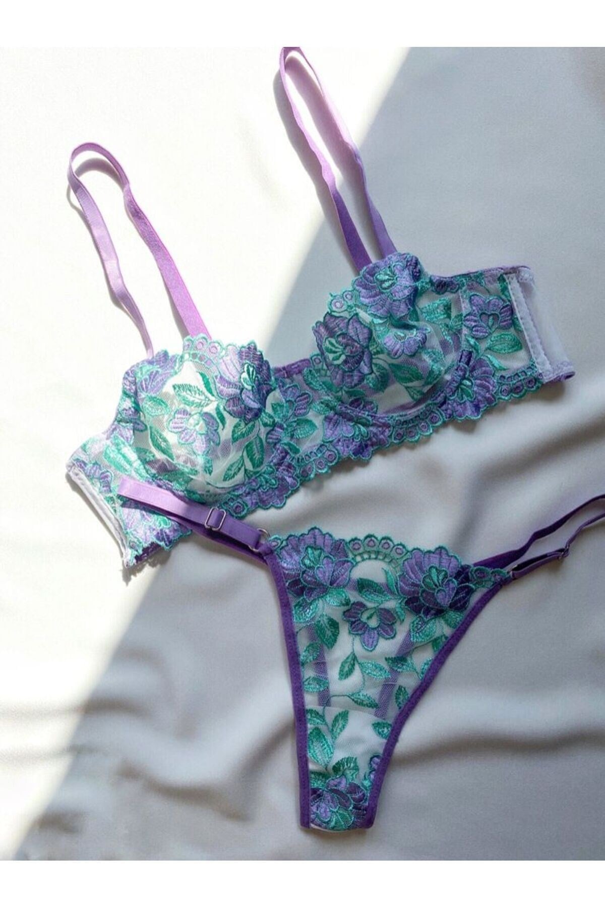 Olivia Mor Yeşil Kadın Bralet Takım