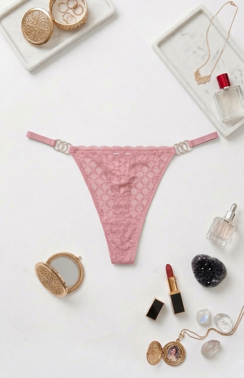 Summer Pembe Kadın Tül Tanga Külotlu Sütyen Takım