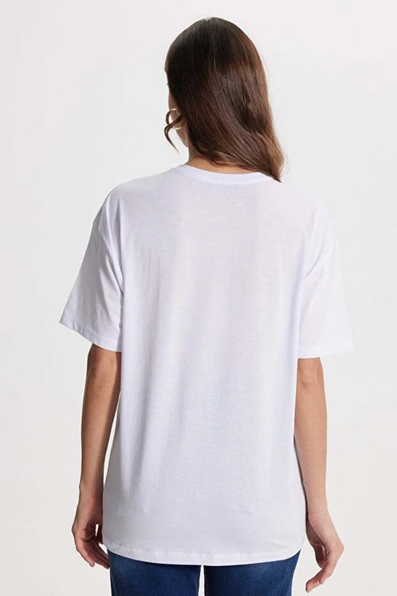 Ayıcık İşlemeli Oversize TshirtKADIN T-SHİRT
