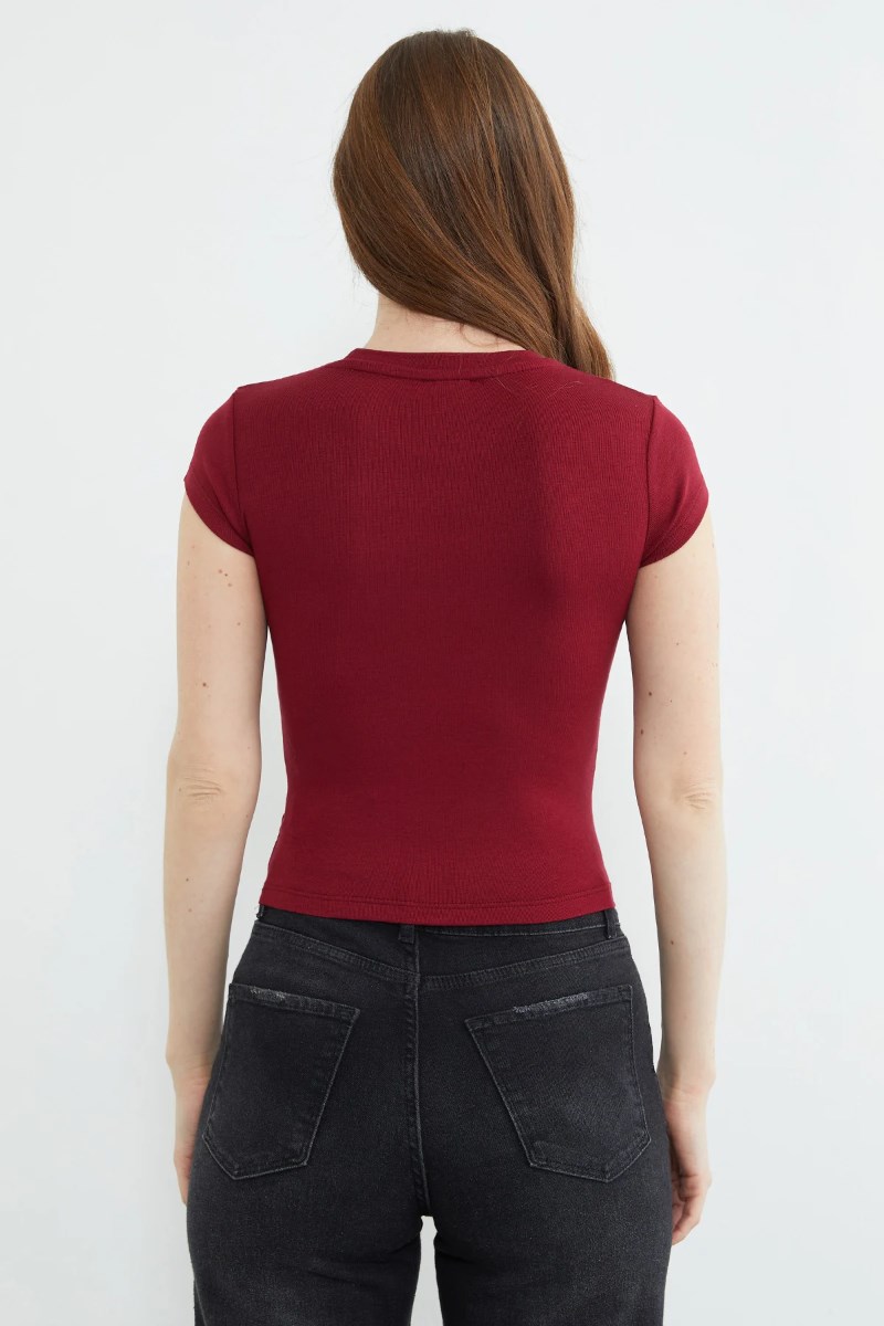 Bisiklet Yaka Kısa Kol BodyKADIN BODY