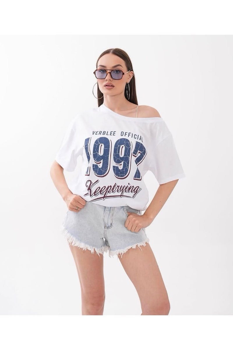 Kayık Yaka 1997 Baskılı TshirtKADIN T-SHİRT