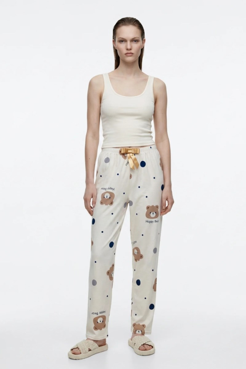 Milan Happy Bear Baskılı Pijama AltıKADIN PİJAMA ALTI