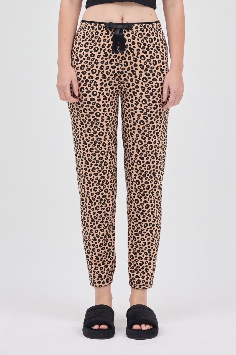 Milan Kumaş Leopar Pijama AltıKADIN PİJAMA ALTI
