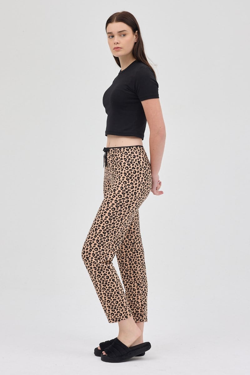 Milan Kumaş Leopar Pijama AltıKADIN PİJAMA ALTI