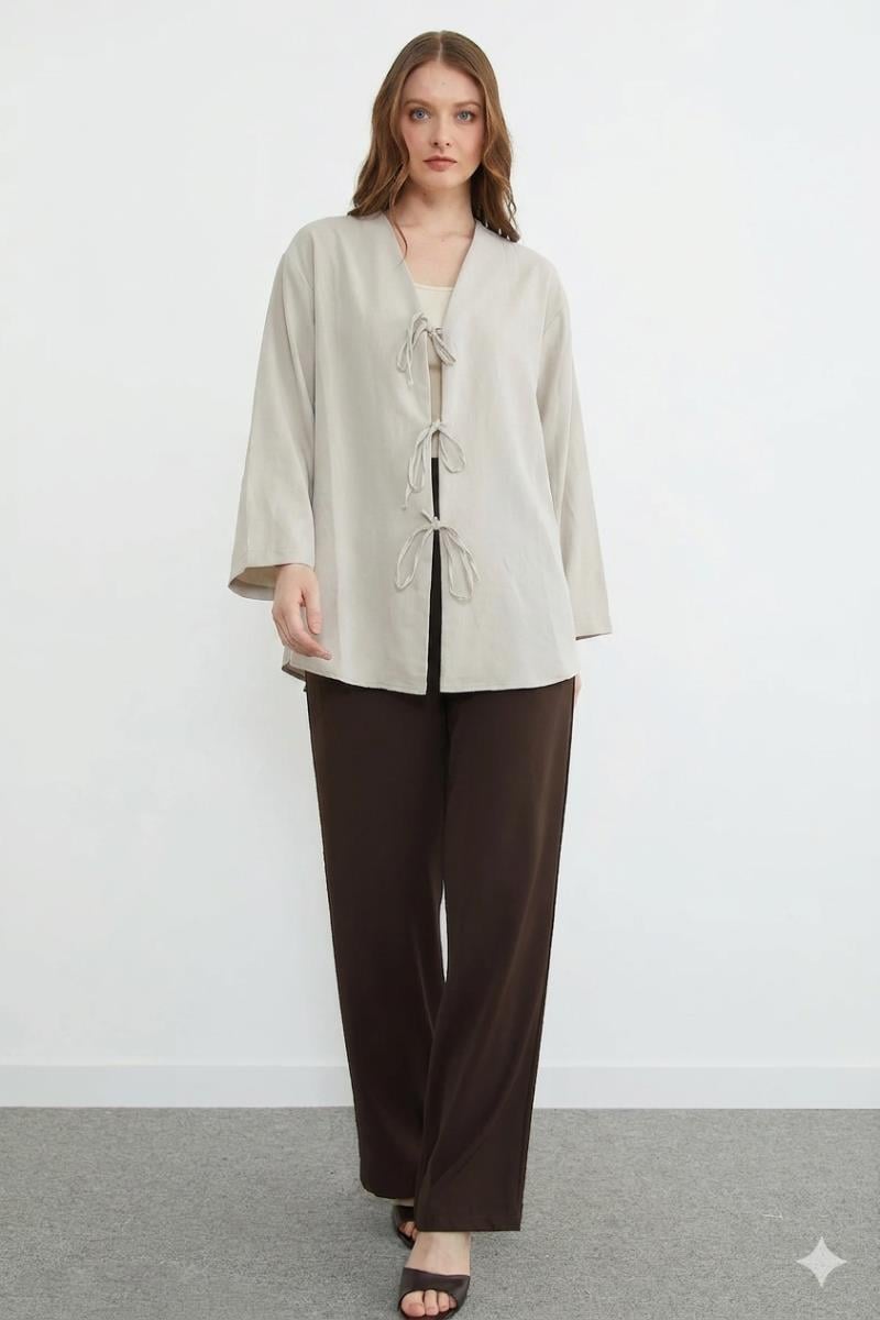 Önü Bağlamalı Salaş KimonoKADIN KİMONO & KAFTAN