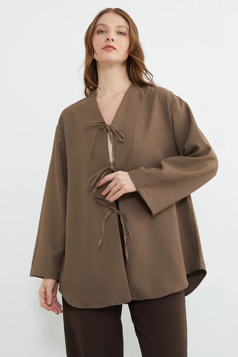 Önü Bağlamalı Salaş KimonoKADIN KİMONO & KAFTAN