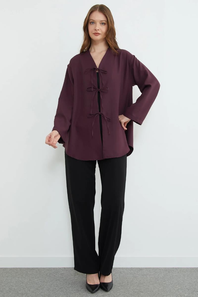 Önü Bağlamalı Salaş KimonoKADIN KİMONO & KAFTAN