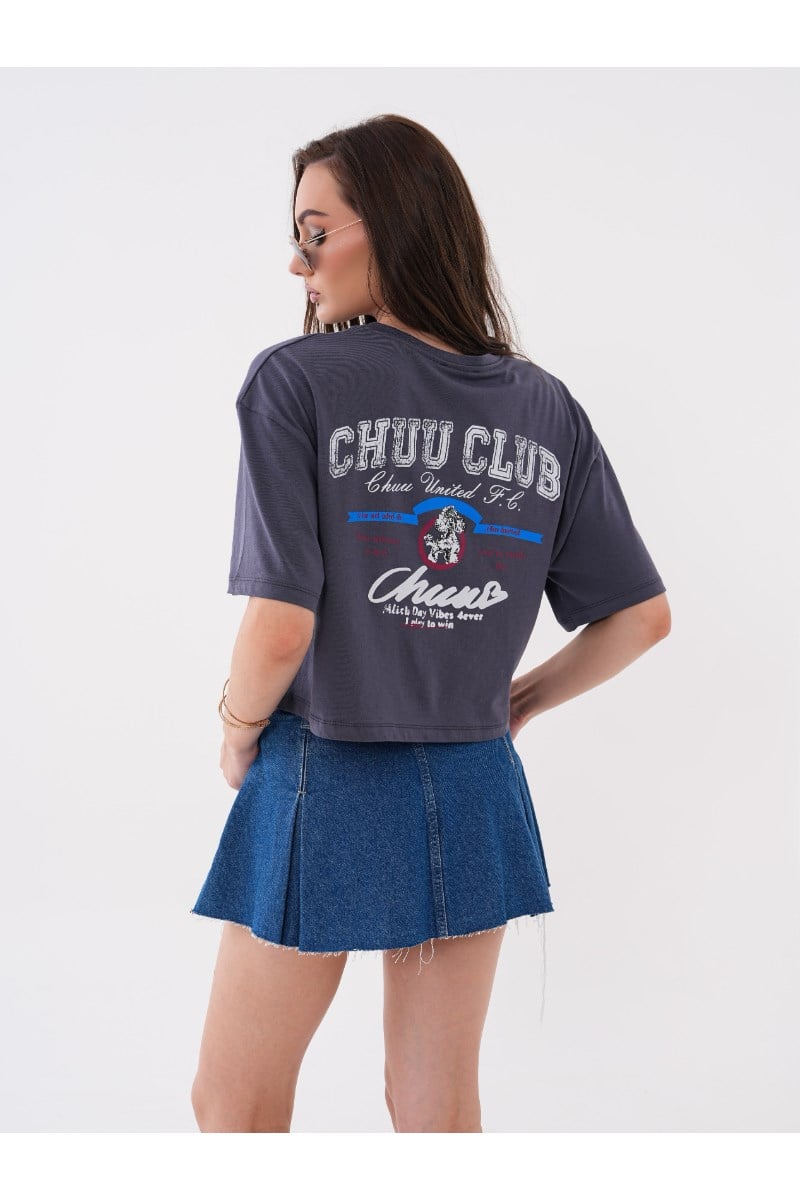 Önü ve Arkası Baskılı Crop TshirtKADIN T-SHİRT
