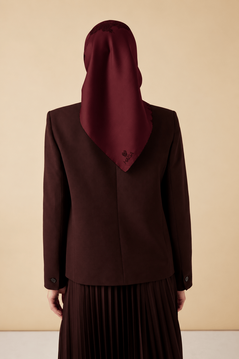 Maisa Ferya Mulberry İpek Eşarp Bordo