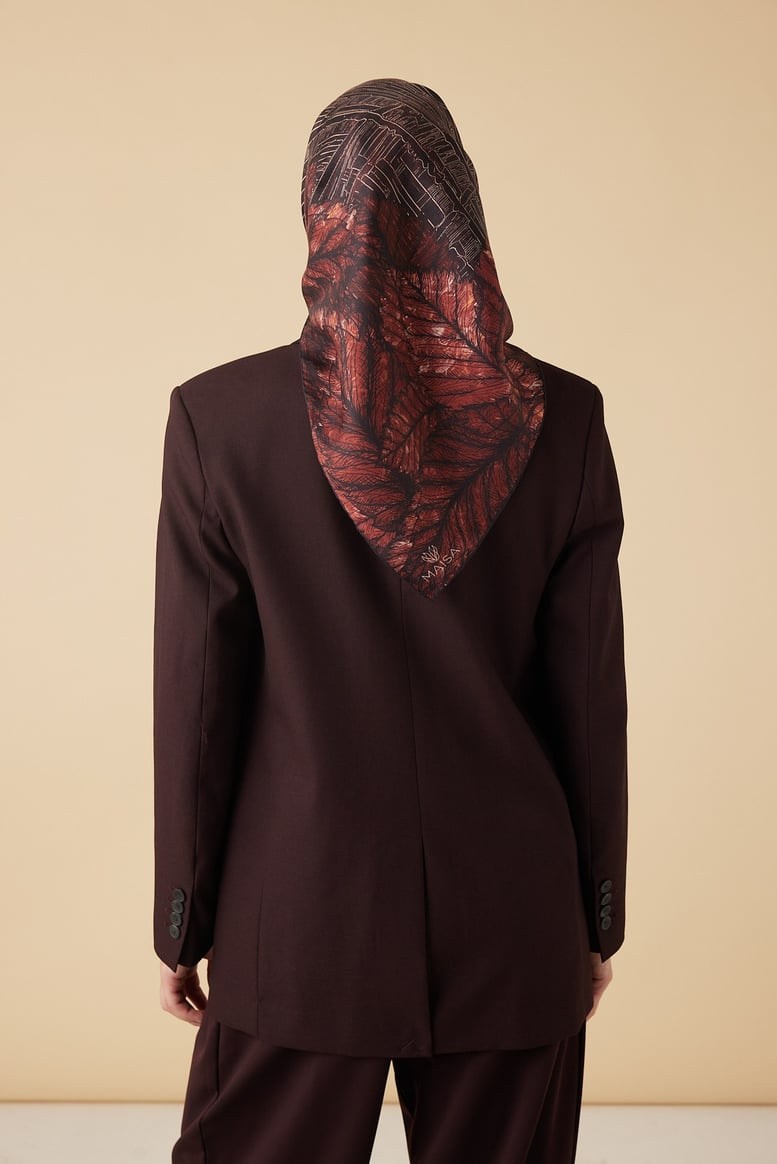 Maisa Ravza Mulberry İpek Eşarp Camel