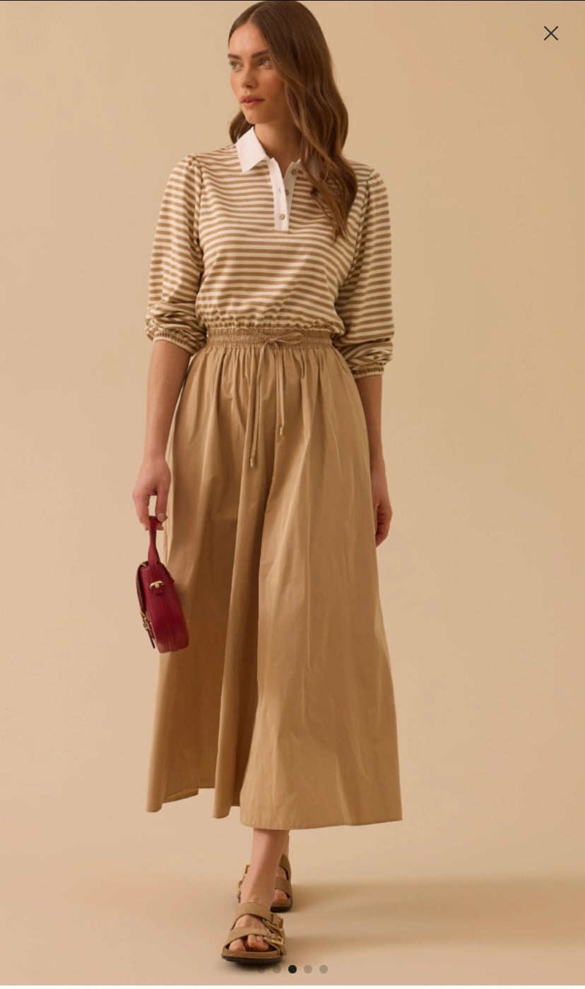 SEÇİL ÇİFT PARÇA GÖRÜNÜMLÜ BEL BAĞCIKLI ELBİSE