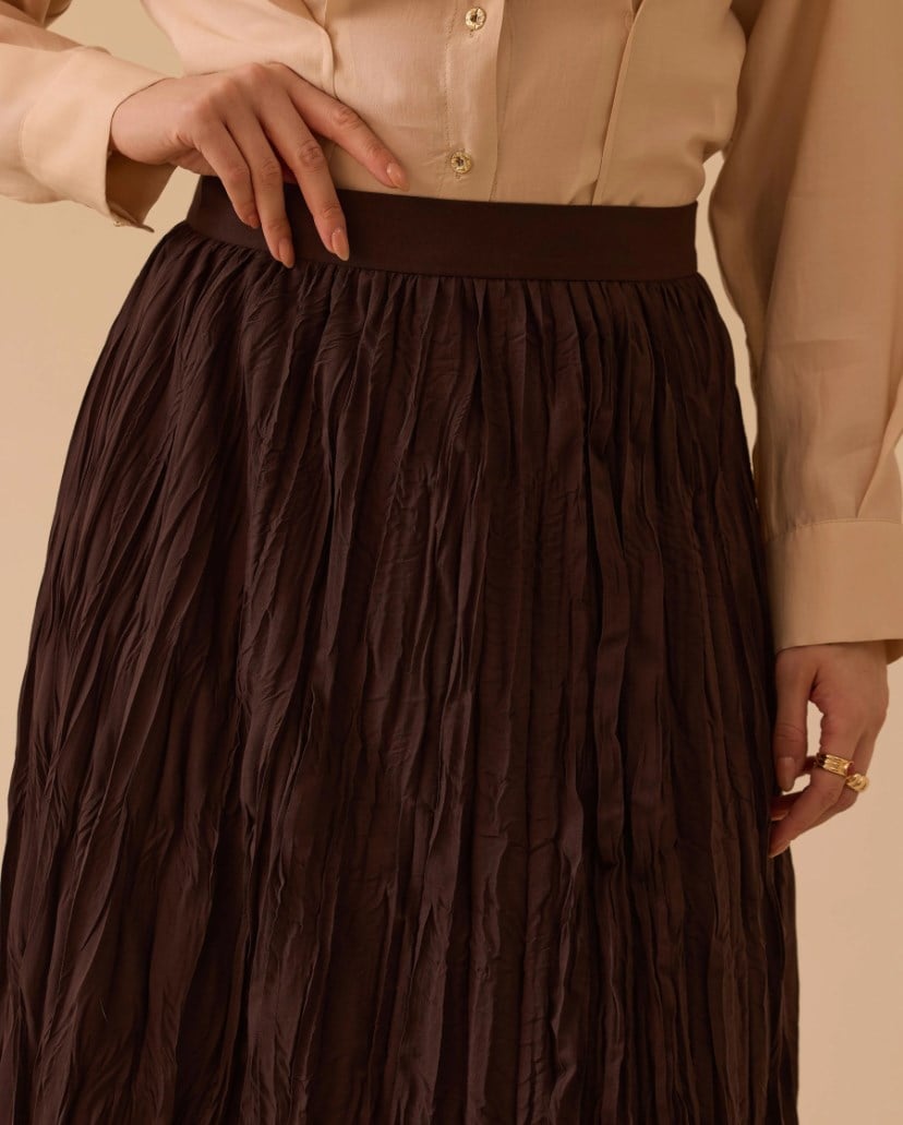 Seçil Kırışık Dokulu Etek