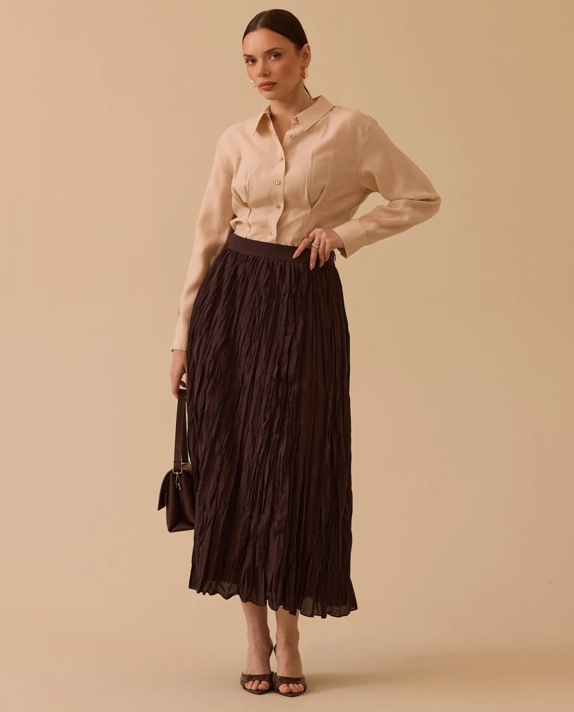 Seçil Kırışık Dokulu Etek