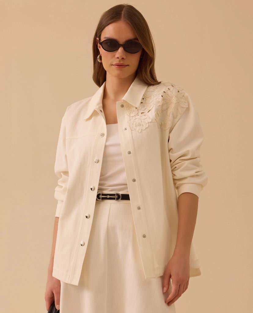 Seçil Nakışlı Koton Ceket