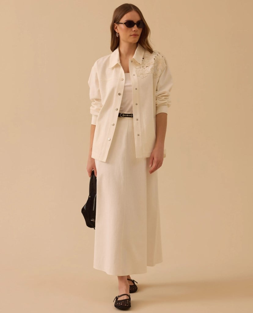 Seçil Nakışlı Koton Ceket